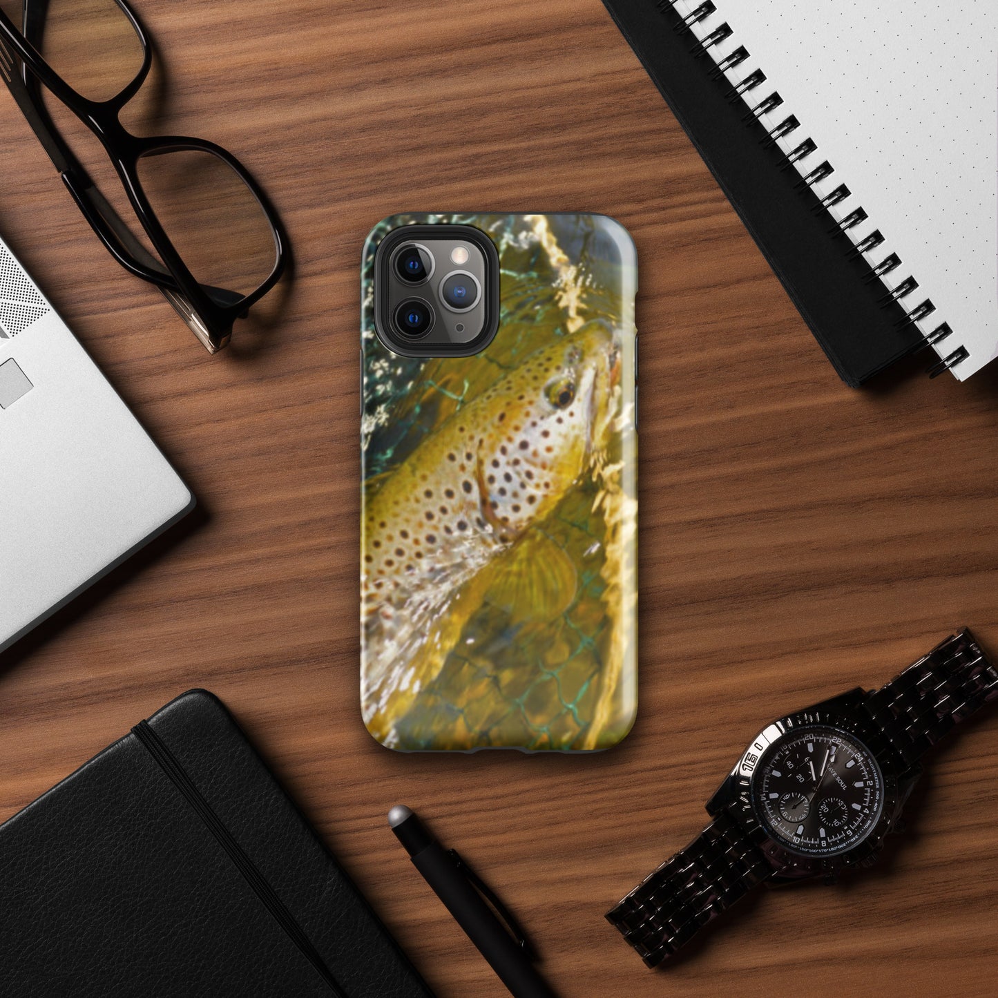 Tough Phone Case Brown Trout design for iPhone®