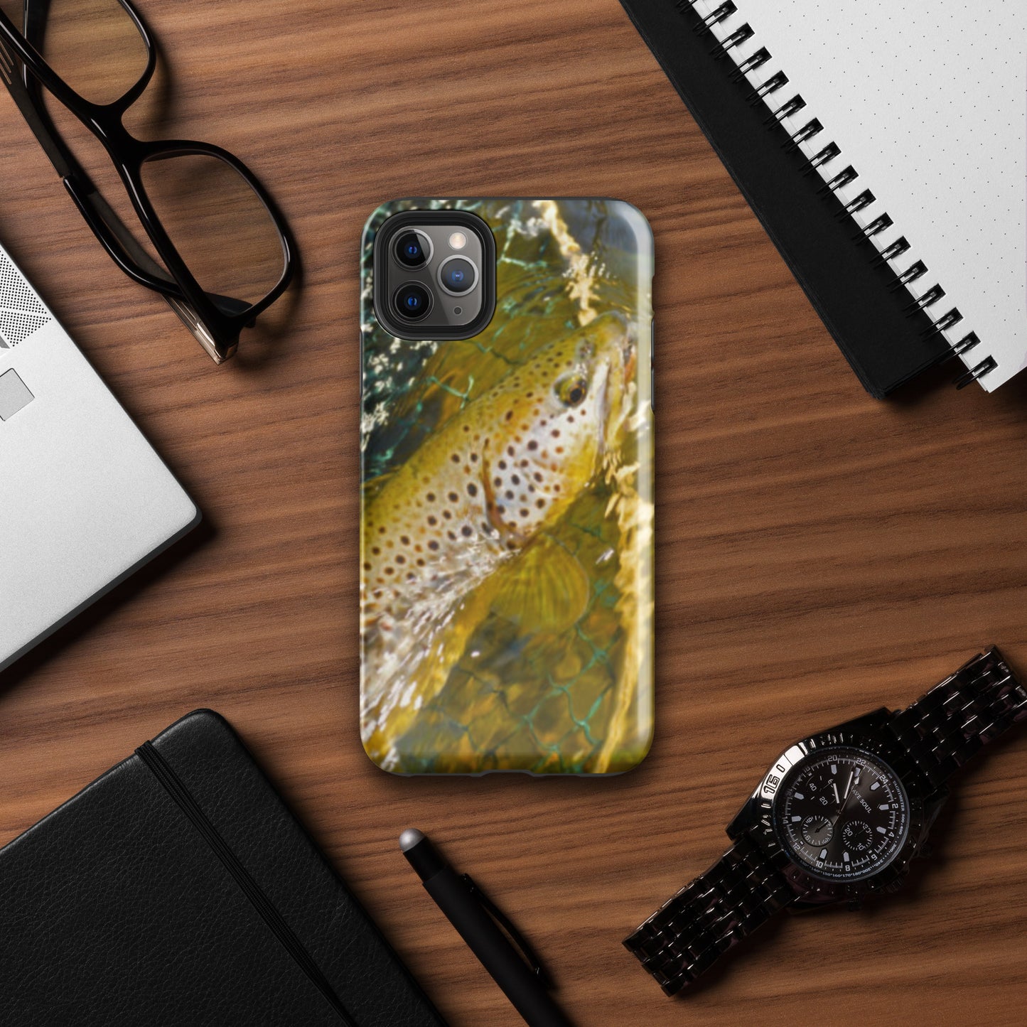 Tough Phone Case Brown Trout design for iPhone®