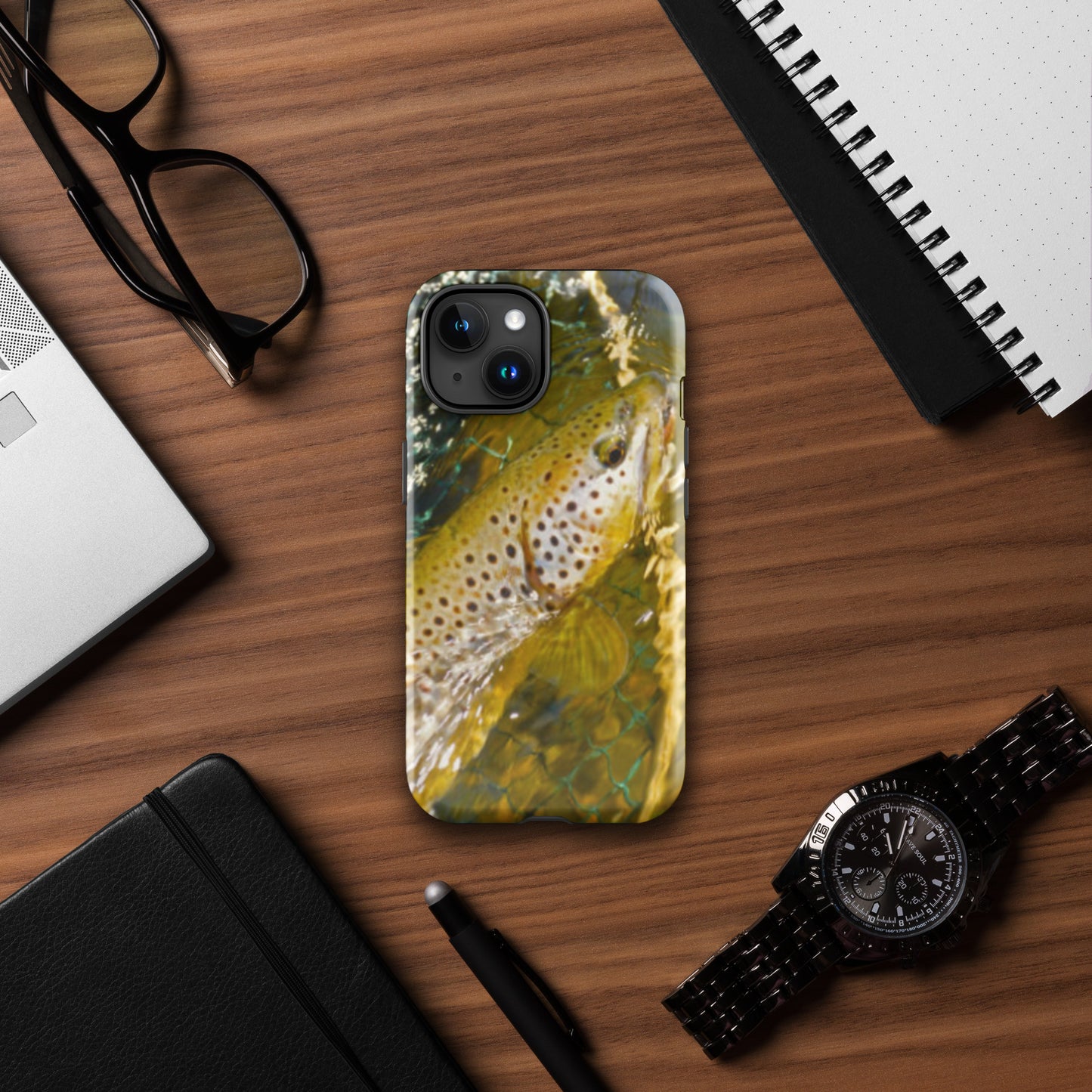 Tough Phone Case Brown Trout design for iPhone®