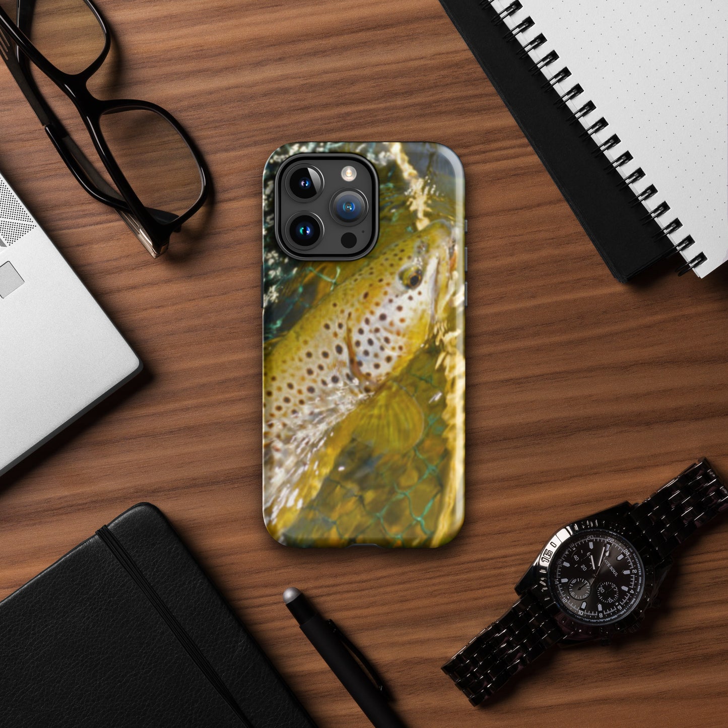 Tough Phone Case Brown Trout design for iPhone®